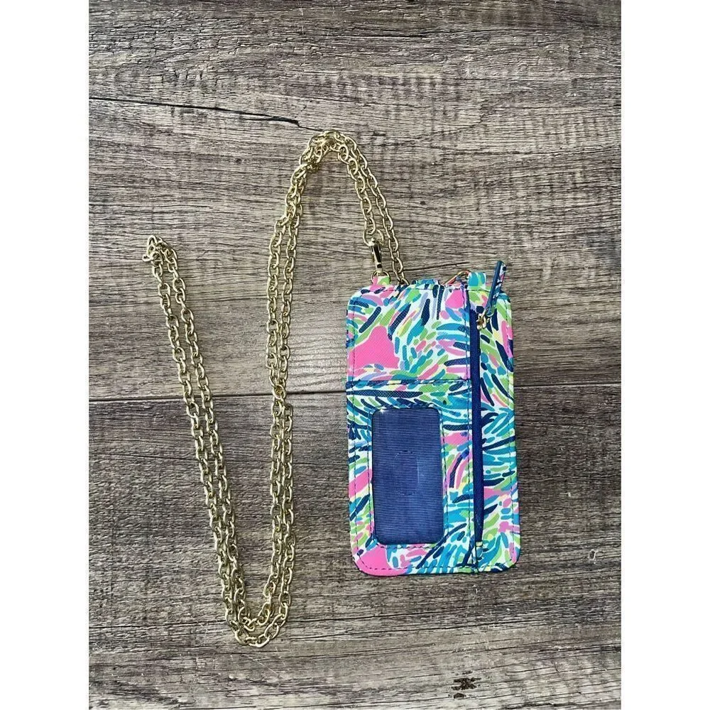 Lilly Pulitzer ID Crossbody Phone gold chain